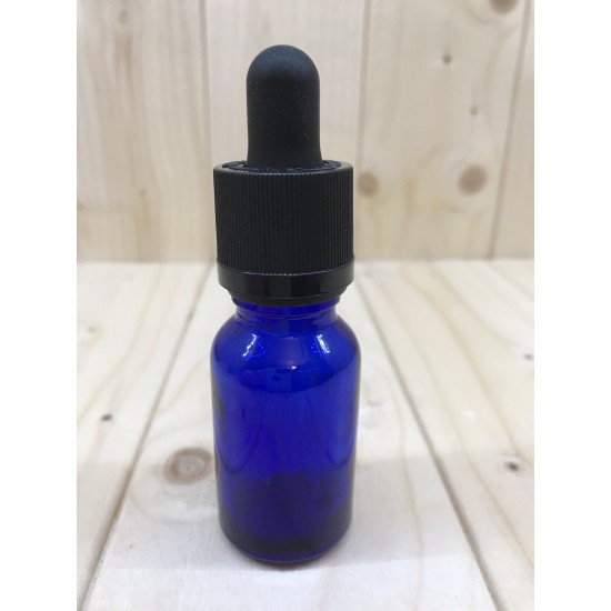 Glass bottle 15 ml cobalt with pipette